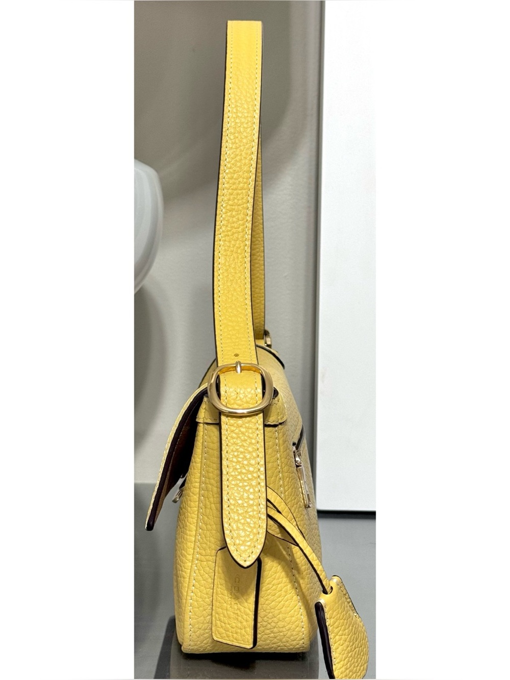 COACH Etta Small Flap Shoulder Bag, SOFT YELLOW - Picture 4 of 10